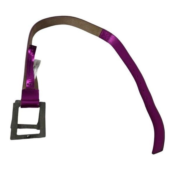 Free People Belt Women Sz M/L We The Free Rowan Metallic Pink Leather Belt - Picture 6 of 11